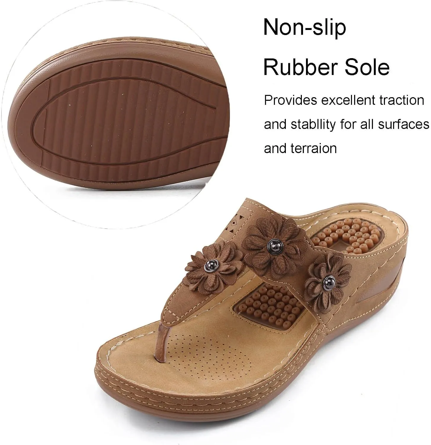 Womens Sandals Wedge Shoes Summer Woman Platform Flip Flops Comfortable Casual Dress Wedding Wedges Footwear Ladies