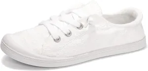Womens Slip On Shoes, Canvas Boat Loafer Shoes with Low Top, Casual Fashion Sneakers for Women Walking with Non Slip Rubber Outsole