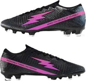 Womens Soccer Boots Spike Shoes Men Football Shoes Outdoor Cleats Lightweight Firm Ground Athletic Exercise Turf Shoes Black-Pink 39-45