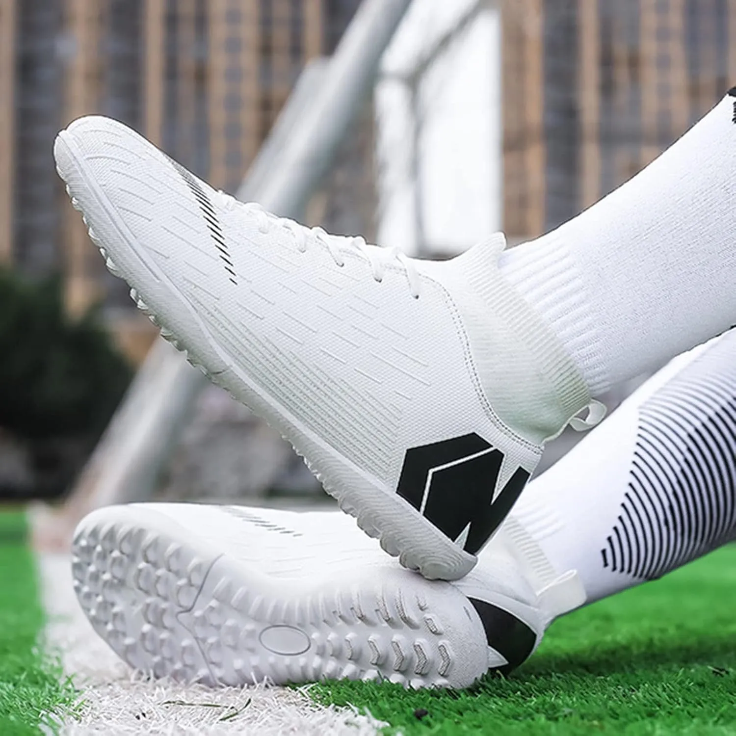Womens Soccer Cleats High-Top Ankle Support,Soccer Cleats Boys Wear Resistant Non-Slip,TF Soccer Shoes Men Comfortable Breathable