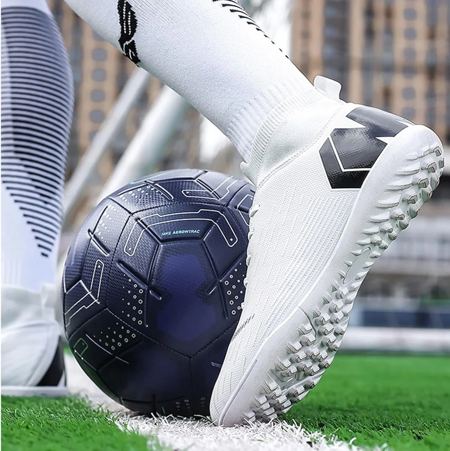 Womens Soccer Cleats High-Top Ankle Support,Soccer Cleats Boys Wear Resistant Non-Slip,TF Soccer Shoes Men Comfortable Breathable