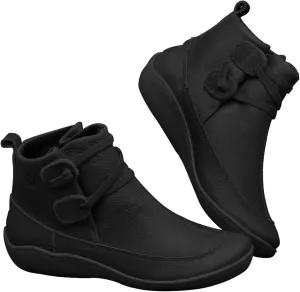 Work Boots for Women Ankle Leather Booties for Women 2024 Booties for Women Comfy Womens Bootie Round Toe Round Toe Low Heel Low Heel Comfortable Pointed Toe