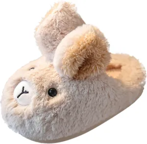 Youth House Slippers Girls Boys Slippers Warm Rabbit House Slippers For Toddler Lined Winter Girl Toddler House Slippers