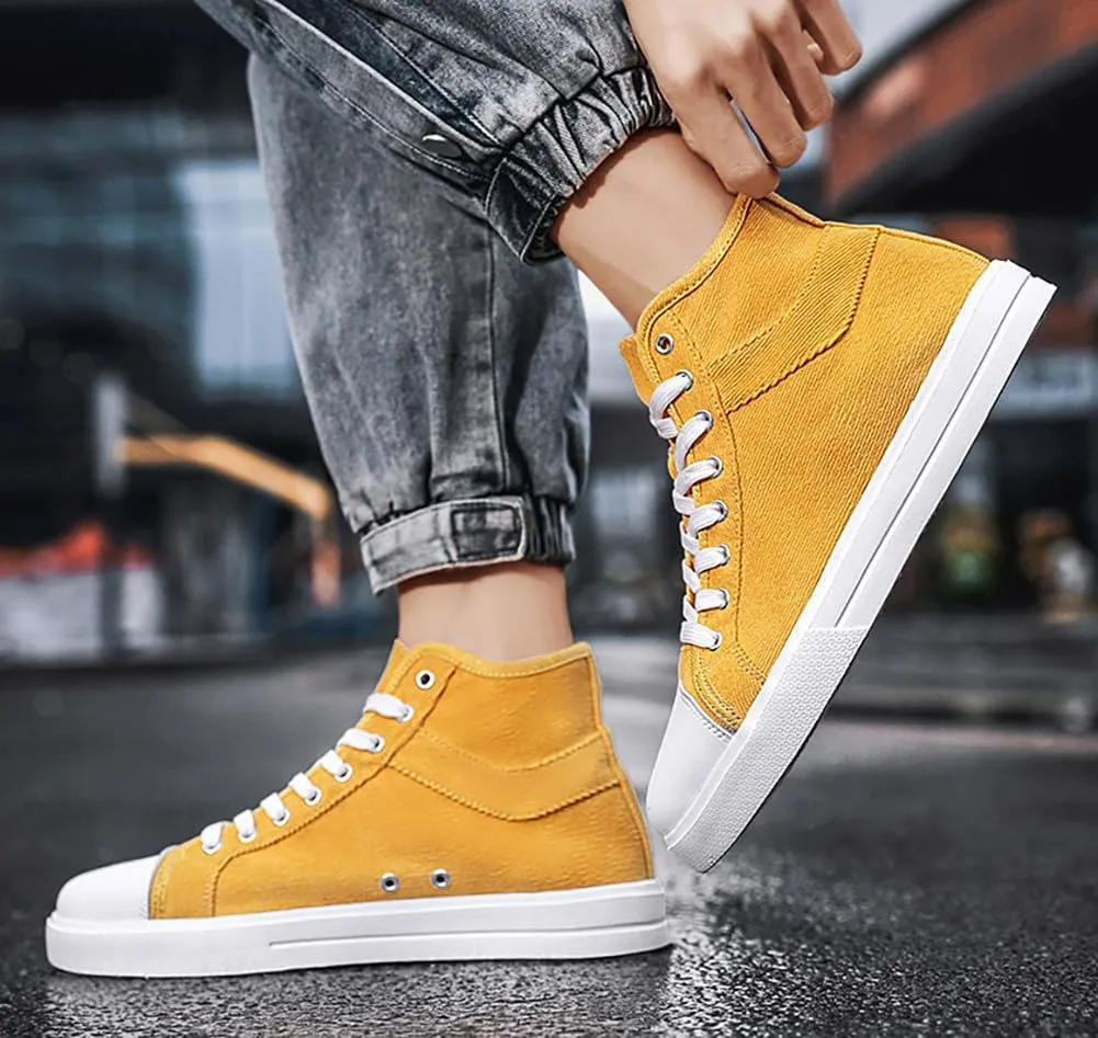 YYSPR Unisex's Fashion High Top Classic Canvas Sneakers Casual Lace Up Athletic Comfort Walking Shoes