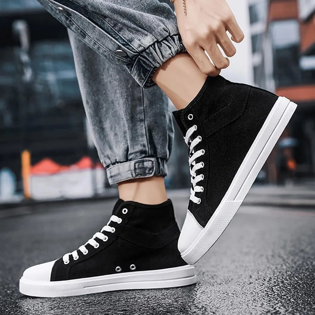 YYSPR Unisex's Fashion High Top Classic Canvas Sneakers Casual Lace Up Athletic Comfort Walking Shoes
