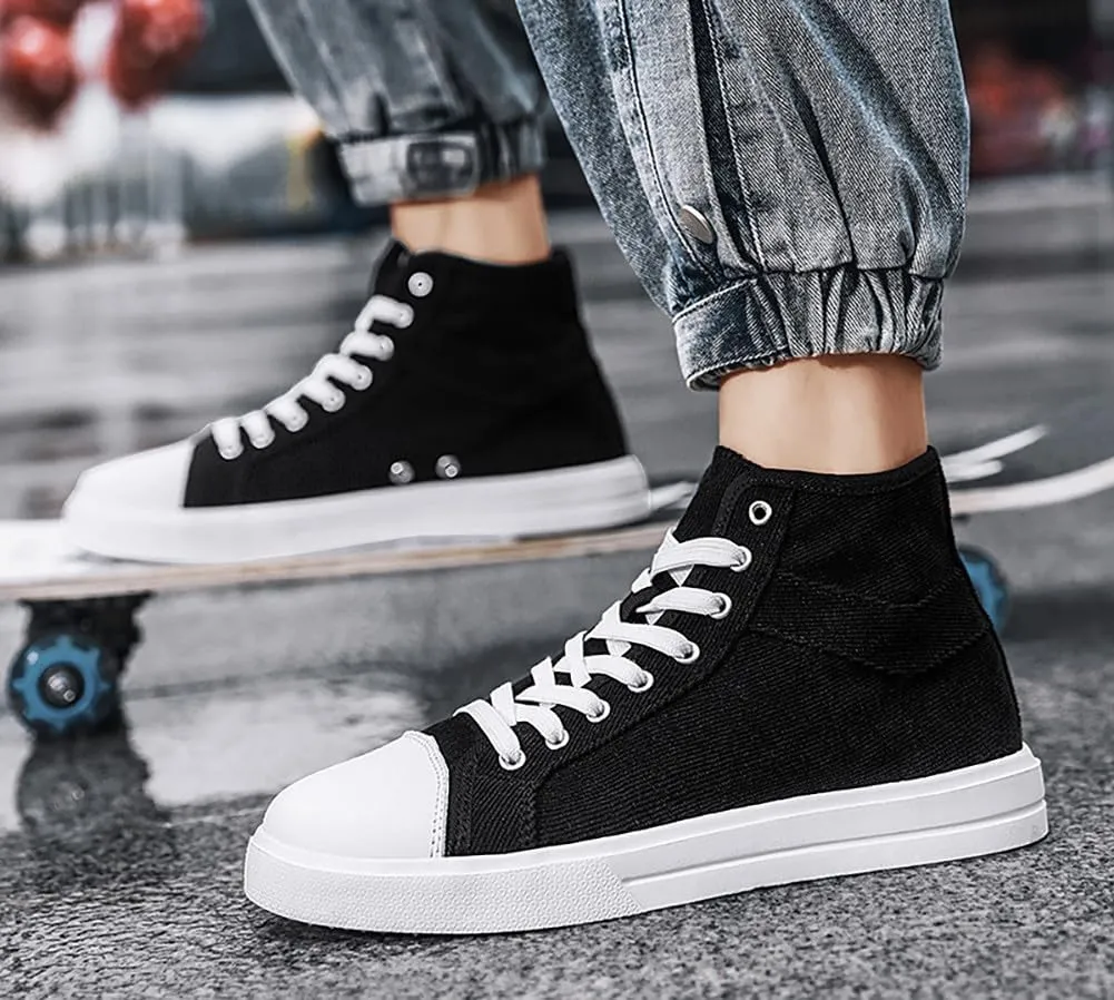 YYSPR Unisex's Fashion High Top Classic Canvas Sneakers Casual Lace Up Athletic Comfort Walking Shoes