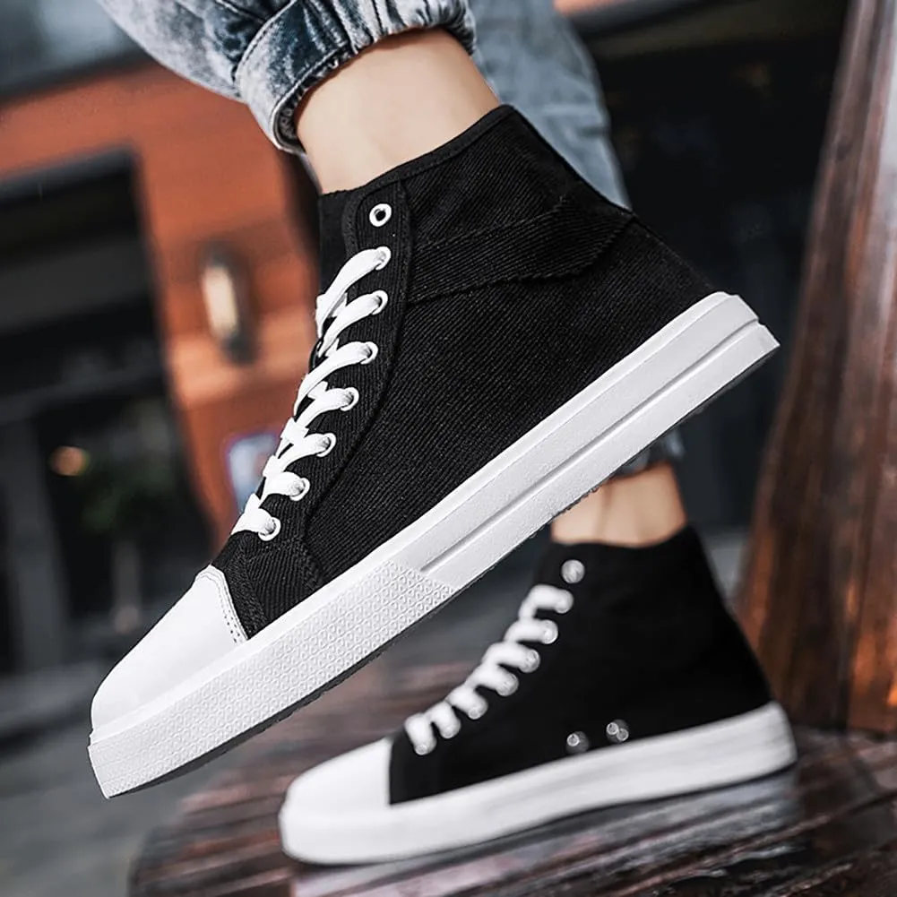 YYSPR Unisex's Fashion High Top Classic Canvas Sneakers Casual Lace Up Athletic Comfort Walking Shoes