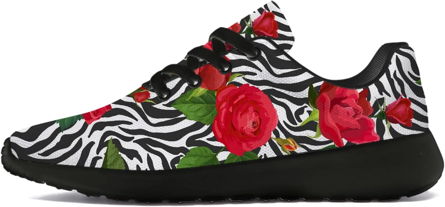 Zebra Print Shoes for Men Women Lightweight Comfort Running Tennis Walking Sneakers Gifts for Dad Mom